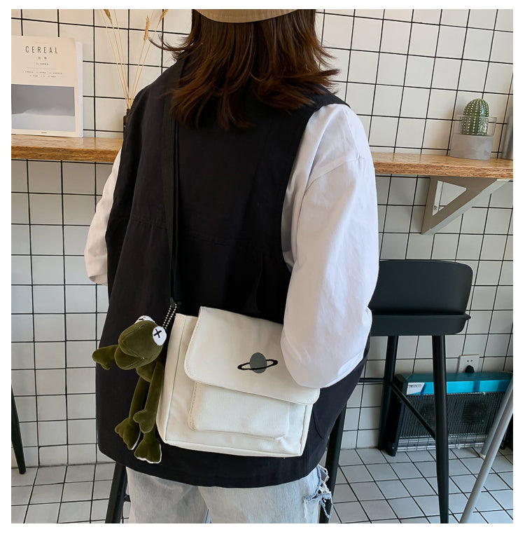 Casual Collage Student Messenger Bag Women Small Bag Canvas Shoulder Bag For Women Print Crossbody Bags Bolsas Sac