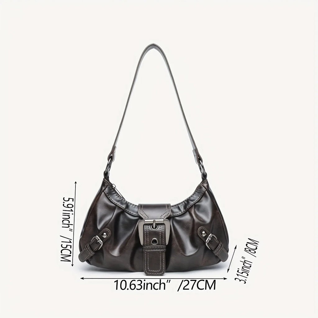 Y2K Retro Handbag Women's Bag, Stylish Fold Leather Shoulder Armpit Bag, Chic Retro Handbags Purse, Temperament Woman Tote Bag