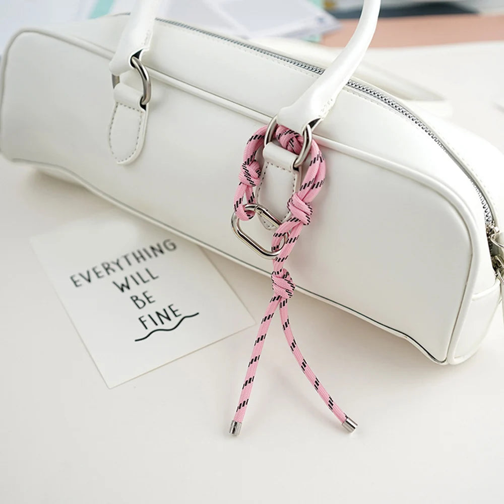 Hot Fashion Creative Key Pendant Colorful Rope Bag Accessories Charms Y2K Keychain Women Handbag Hanging Decoration Bag Pendant
