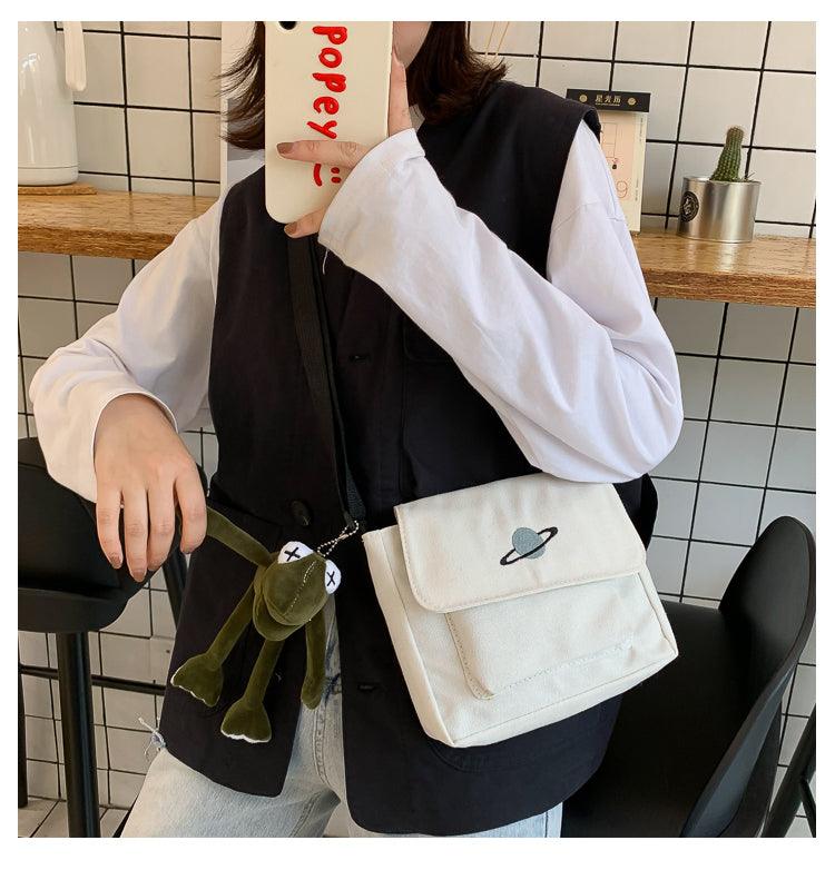 Casual Collage Student Messenger Bag Women Small Bag Canvas Shoulder Bag For Women Print Crossbody Bags Bolsas Sac