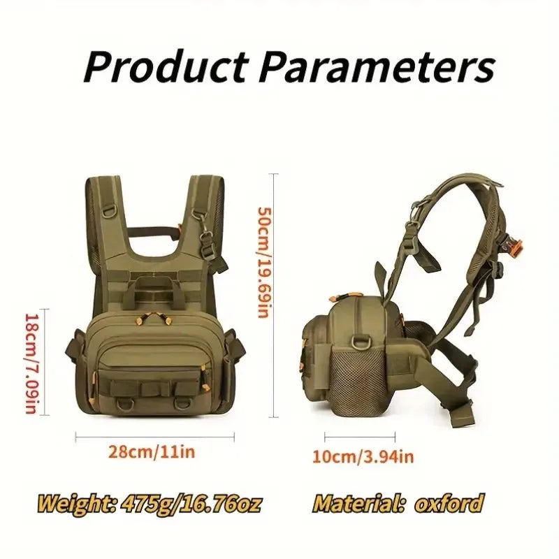 Fishing Lure Front Chest Vest Travel Backpack Camping Hiking Outdoor Cycling Mountaineering Gear Tactical Tackle Bag for Men Sac