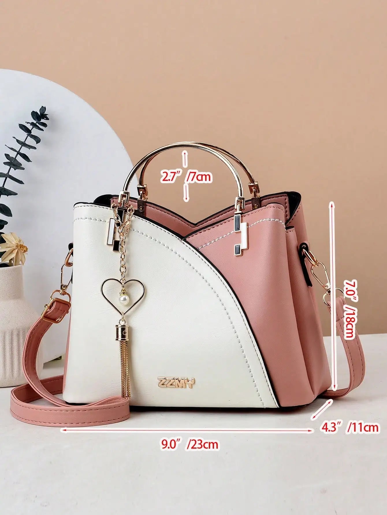 Fashion splicing color blocking large capacity women's handbag, casual versatile crossbody bag