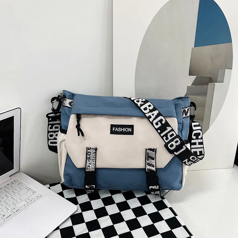 Casual Single Men's Shoulder Bag, Large Capacity Women Messenger Bag, Top Cover Type Crossbody School Bags for Student Daily Use