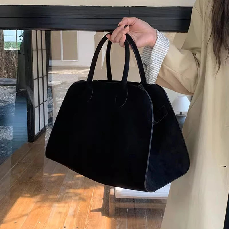 Suede Tote Bag High Quality Designer Luxury Boston Large Handbag Winter Vintage Women's Shoulder Bags