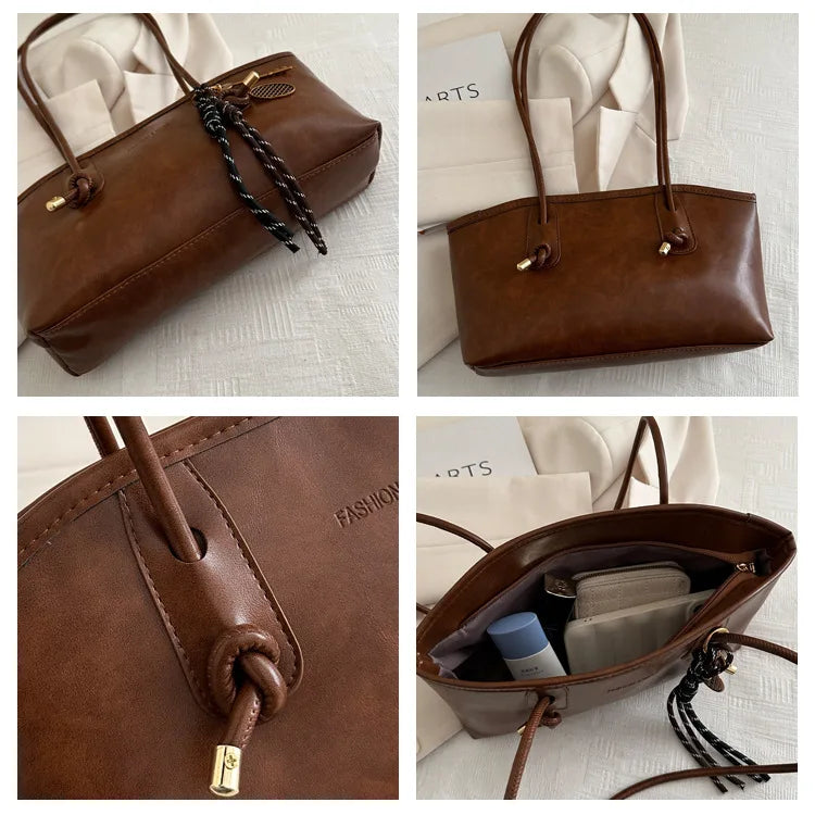 High Quality Texture Vintage Large Capacity Women's Bag Stylish Commuting Armpit Handbag Women Shoulder Bag Fashionable Tote Bag