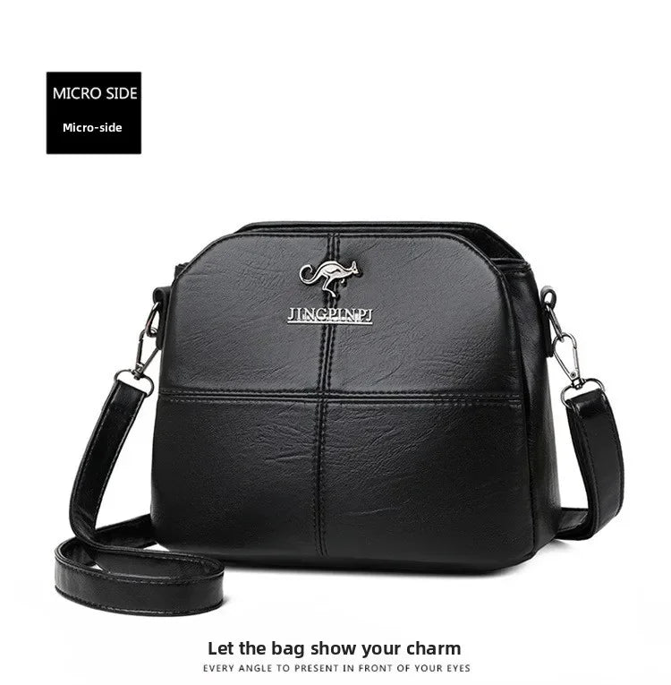 Fashionable Three Interlayer Synthetic Leather Crossbody Bag with Polyester Lining, Stylish Square Single Shoulder Bag for Women