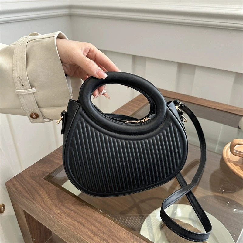 Chic Stripe Design Crossbody Bags for Women Elegant Synthetic Leather Handbag, Purse, Luxury Look Shoulder Bag for Everyday Use