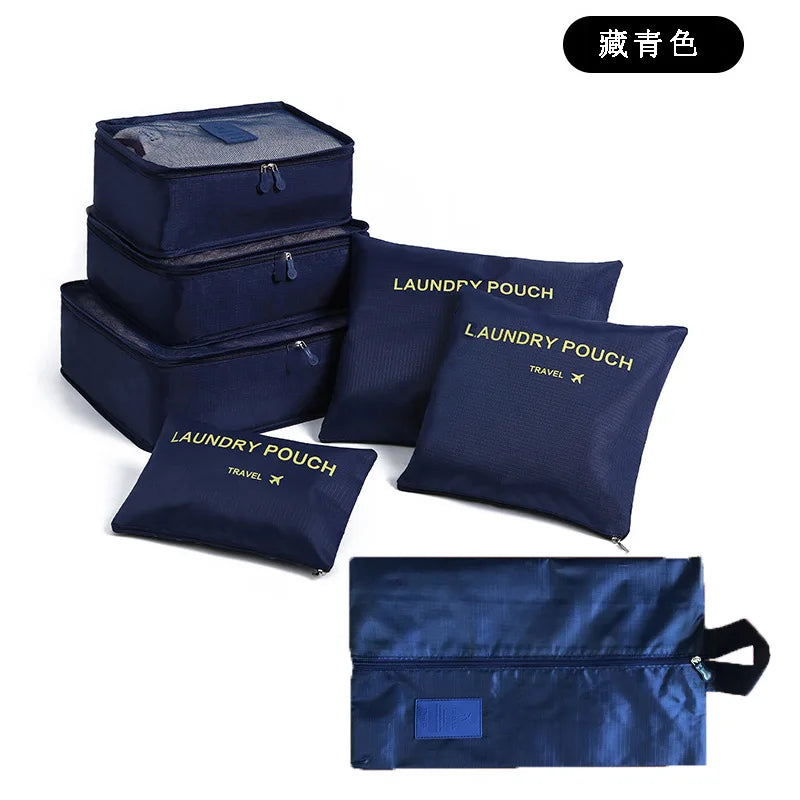 6-piece Large Size Travel Organizer Portable Suitcase Organizer Clothes Shoes Makeup Bag Luggage Organizer Travel Storage Bag