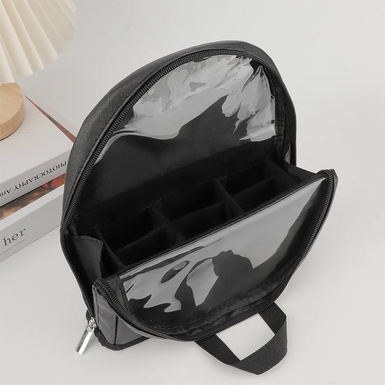 European and American Portable Makeup Storage Bag Professional Makeup Handbag with Magnetic Closure Brush Bag Foldable Large Cap