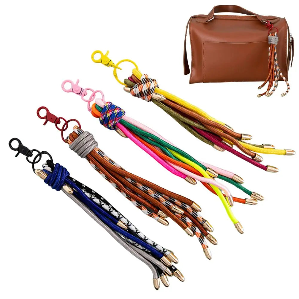 Hot Fashion Creative Key Pendant Colorful Rope Bag Accessories Charms Y2K Keychain Women Handbag Hanging Decoration Bag Pendant
