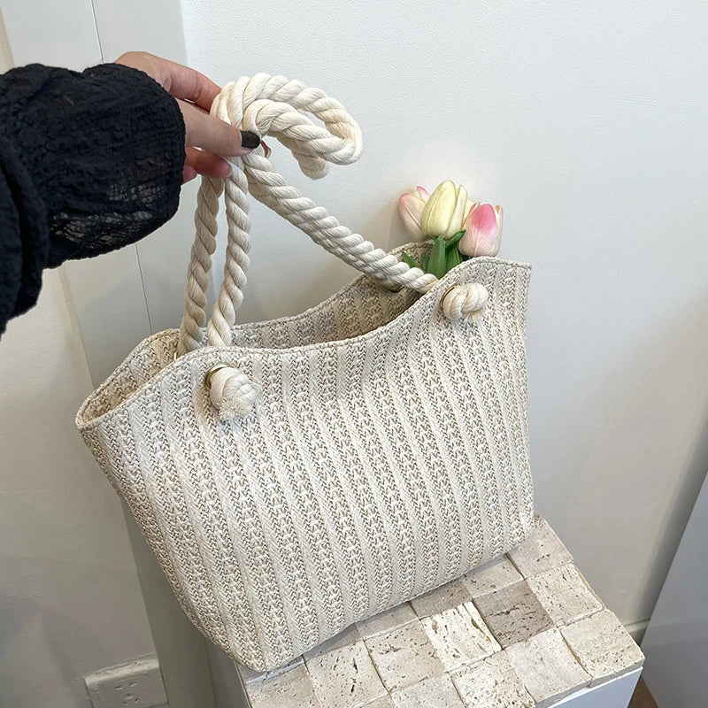 Personalized Leisure Commuter Tote Bag Summer New Fashion Simple Shoulder Bag Trend Large Capacity Handbag