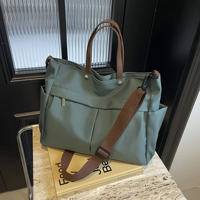 Spacious Nylon Tote Bag for Women Stylish Shoulder Crossbody Bag, Perfect for Casual Outings, Travel, Business, Fitness Shopping