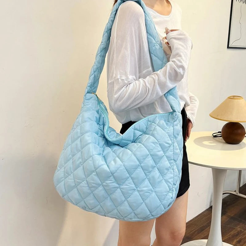 New Fashionable Flow Large Capacity Casual Lightweight Cotton Handbag Fashionable Street Mini One Shoulder Package