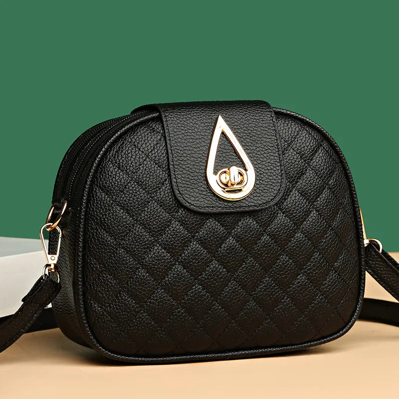Chic Black Crossbody Bag for Women Vintage Inspired Shoulder Purse with Adjustable Strap, Lightweight Faux Leather Women Bag