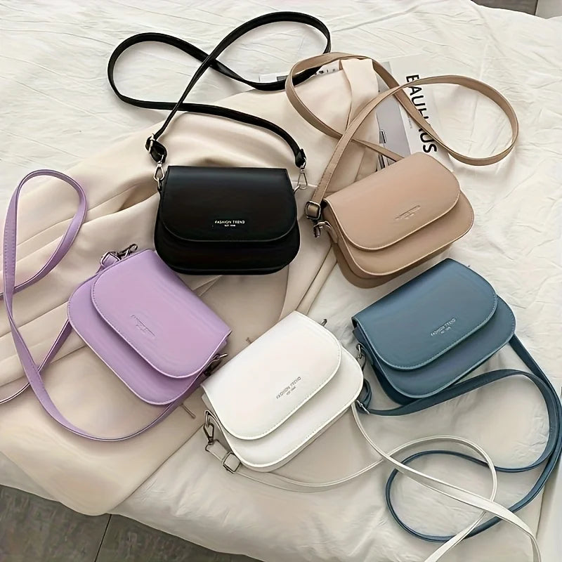 Fashionable Synthetic Leather Crossbody Bag, Womens Shoulder Bag, Simple Square Design, Adjustable Strap, Suitable for Daily Use