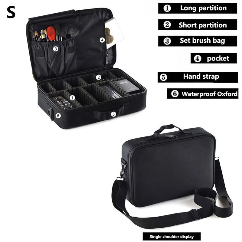 Large Capacity Cosmetic Case Waterproof Manicure Makeup Toolbox,Makeup Bag For Travel New Professional Tattoo Tool Makeup Case