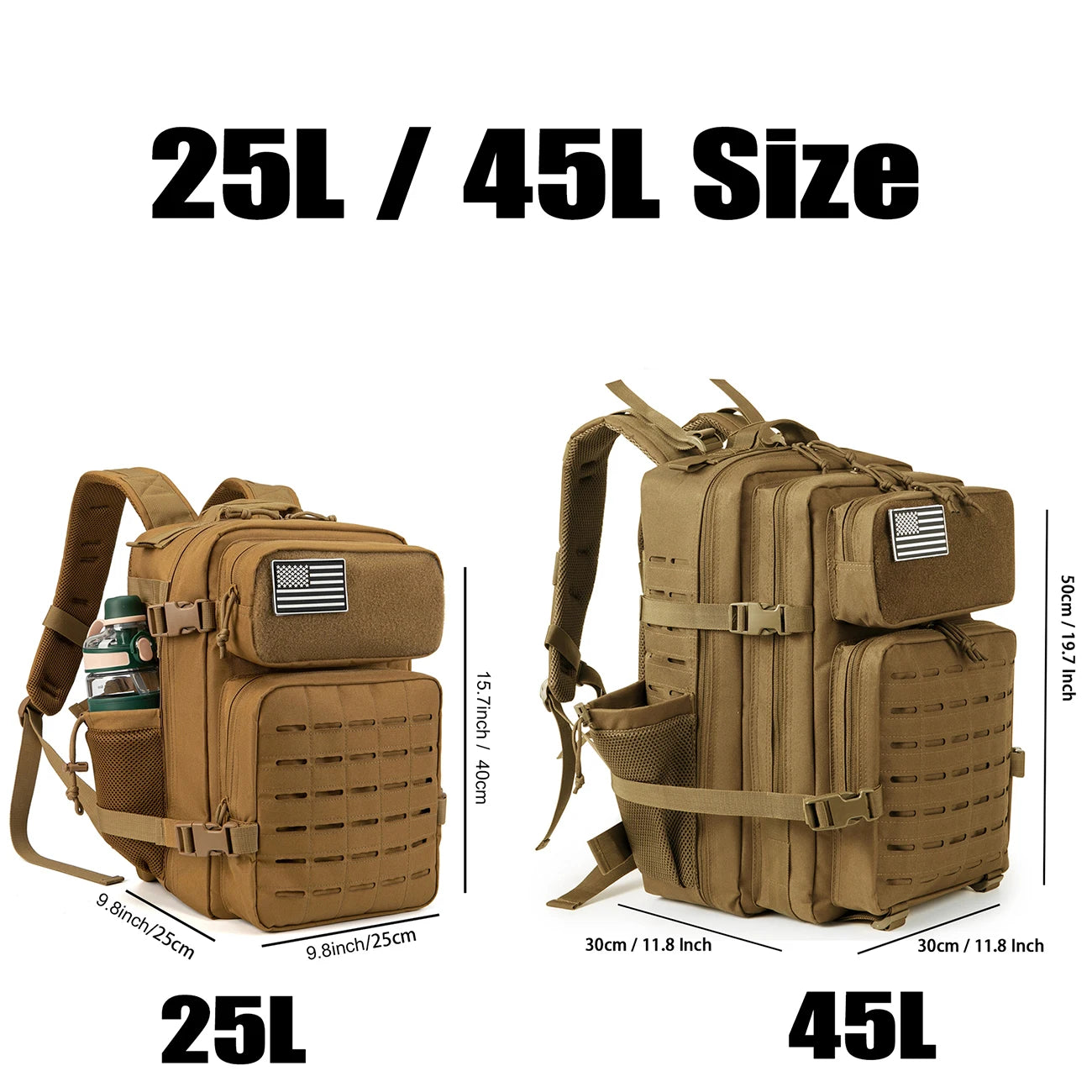 25L / 45L Hiking Backpack, suitable for camping, fishing, and sports scenarios, and also ideal for daily use, fitness and travel