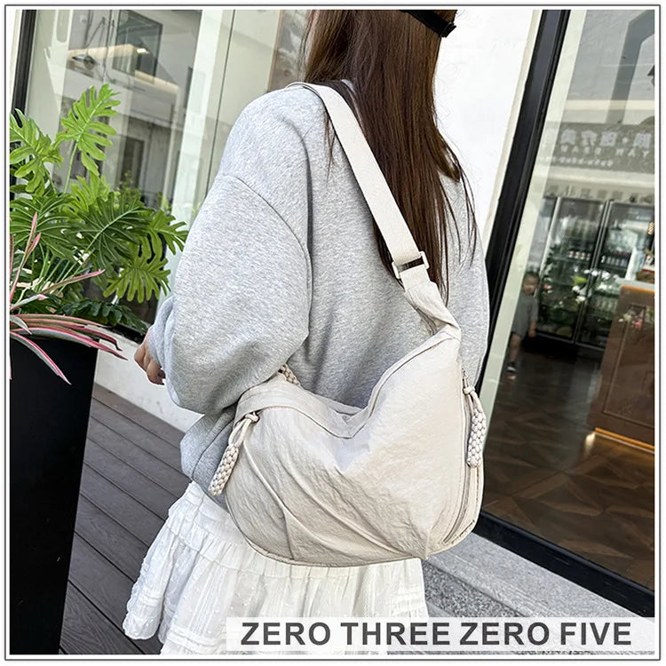 Casual Nylon Hobos Crossbody Bag for Women Designer Shoulder Bags Large Capacity Tote Bag Lady Travel Shopper Bag Female Purses