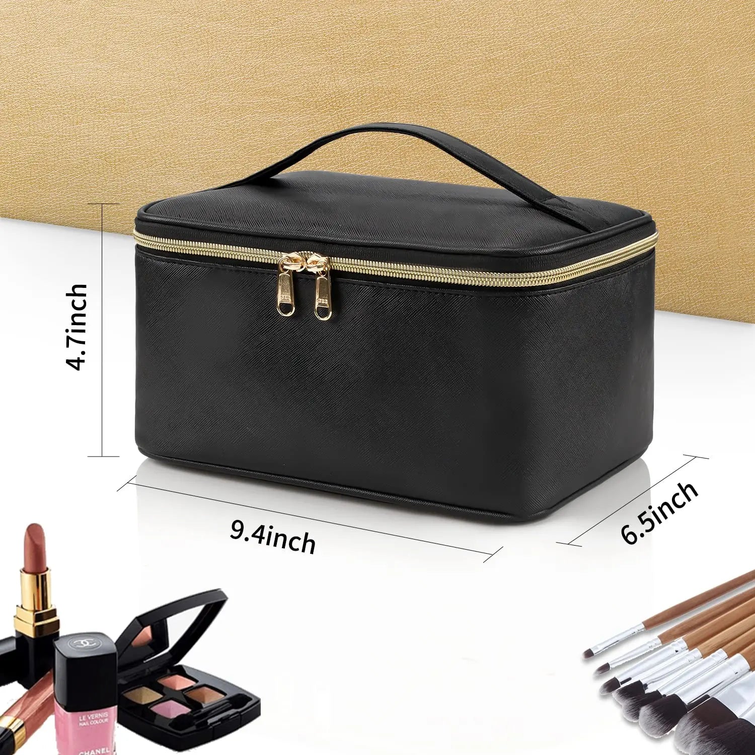 Makeup Bag Portable Cosmetic Bag Large Capacity Travel Makeup Case Organizer Black For Women Toiletry Bag for Girls Traveling