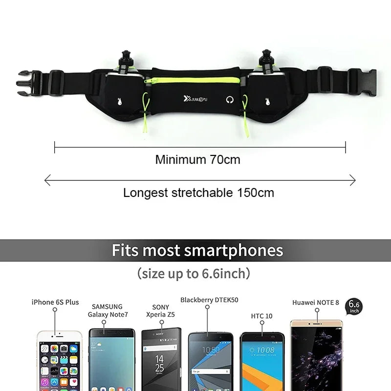 Trail Running Waist Pack For Man/Woman Marathon Phone Water Bottle Sports Fanny Pack Fitness Dual Pocket Running Belt Waist Bag