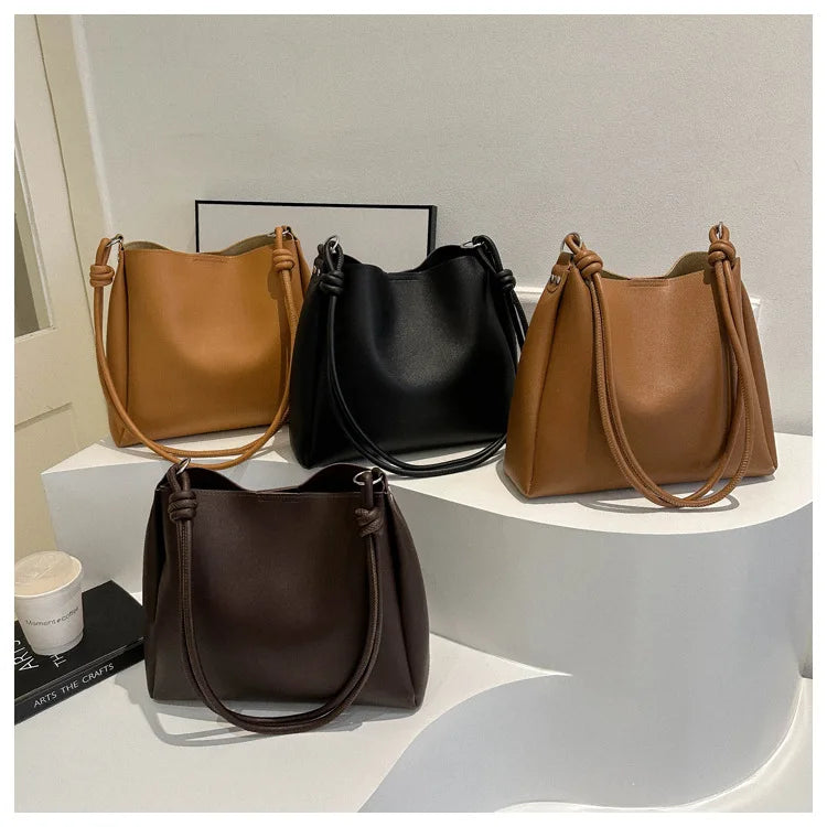 Fashionable High Quality Texture Crossbody Bag, Synthetic Leather Bucket Tote Bag, Single Shoulder Bag for Commuting Women's Bag