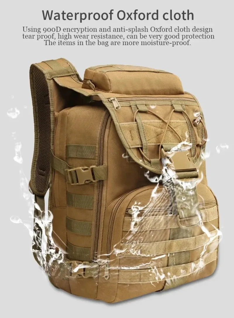 35L Men's Tactical Backpack Survival Hiking Backpack Multifunctional Outdoor Bag Travel Camping Sports Riding Travel Bag