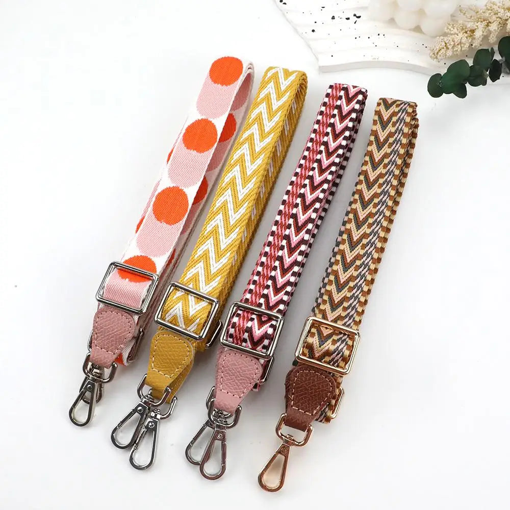 Adjustable Canvas Purse Straps Wide Embroidered Replacement Straps For Crossbody Bag Women Shoulder Bag Strap DIY Bag Accessory