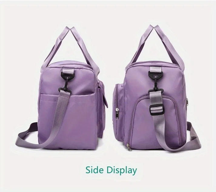 Nylon Travel Gym Bag with Shoe Compartment Dry Wet Separation, Organizer Pockets, Sports Bag for Women/Men, Student Essentials