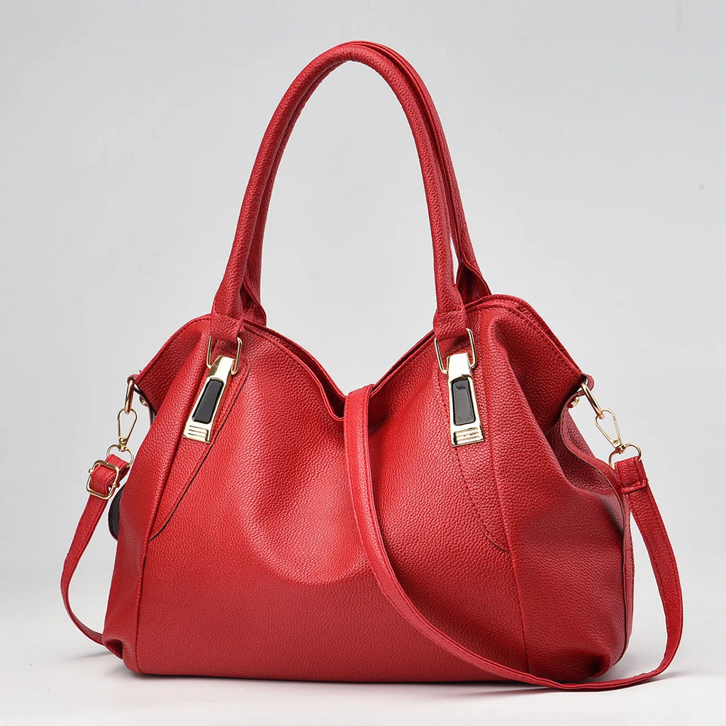 Casual and fashionable women's shoulder bag solid color soft large capacity handbag crossbody bag