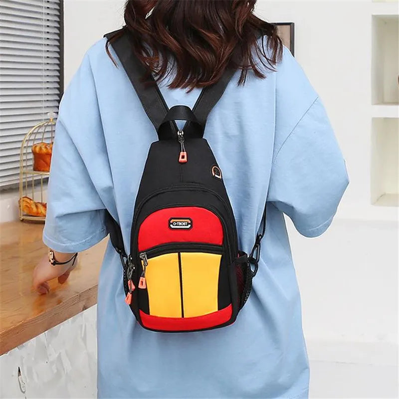 Women Nylon Sling Bag - Adjustable Strap, Multi-Pocket Crossbody Chest Pack for Men Travel & Sports for Daily Commute