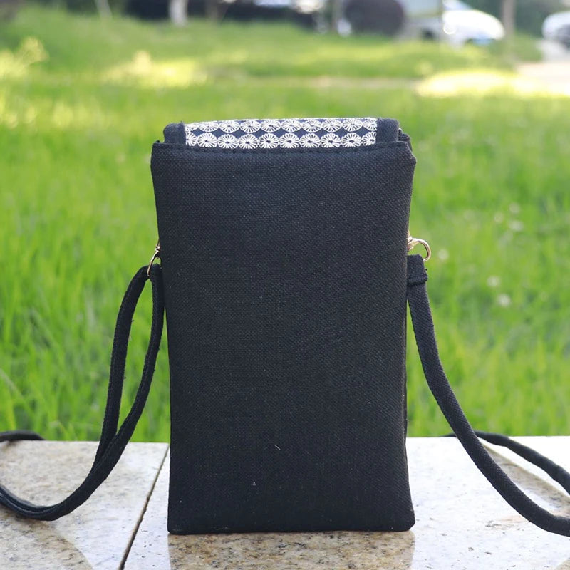 Women Casual Shoulder Bag Multi-pocket Design Crossbody Bag Ladies Multifunction Canvas Phone Purse Ladies Travel Small Handbags
