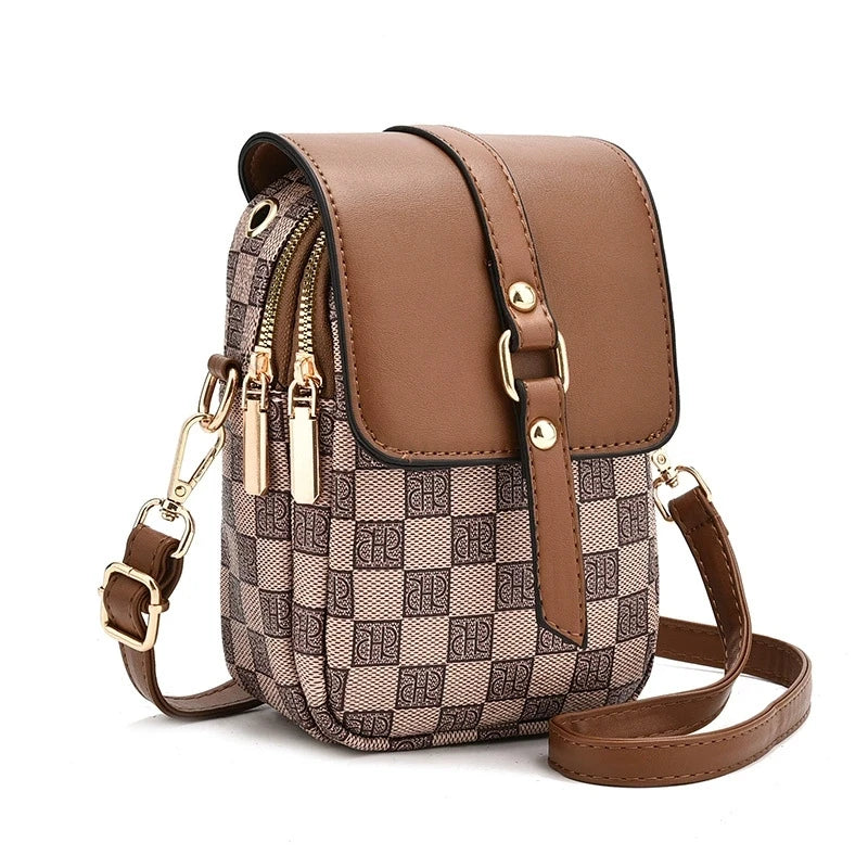 Retro Multi Layer Phone Small Bag, Fashion Lightweight Single Shoulder Crossbody Bag for Women Purse, Travel, Everyday Use