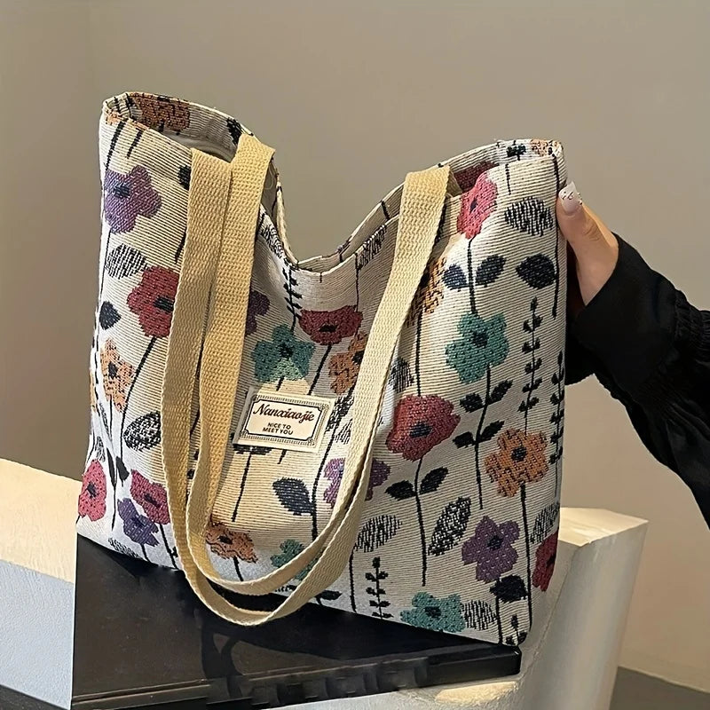 New Fashion Large Capacity Commuter Tote Bag Simple Stylish for College Students, Daily Handbag Shoulder Use