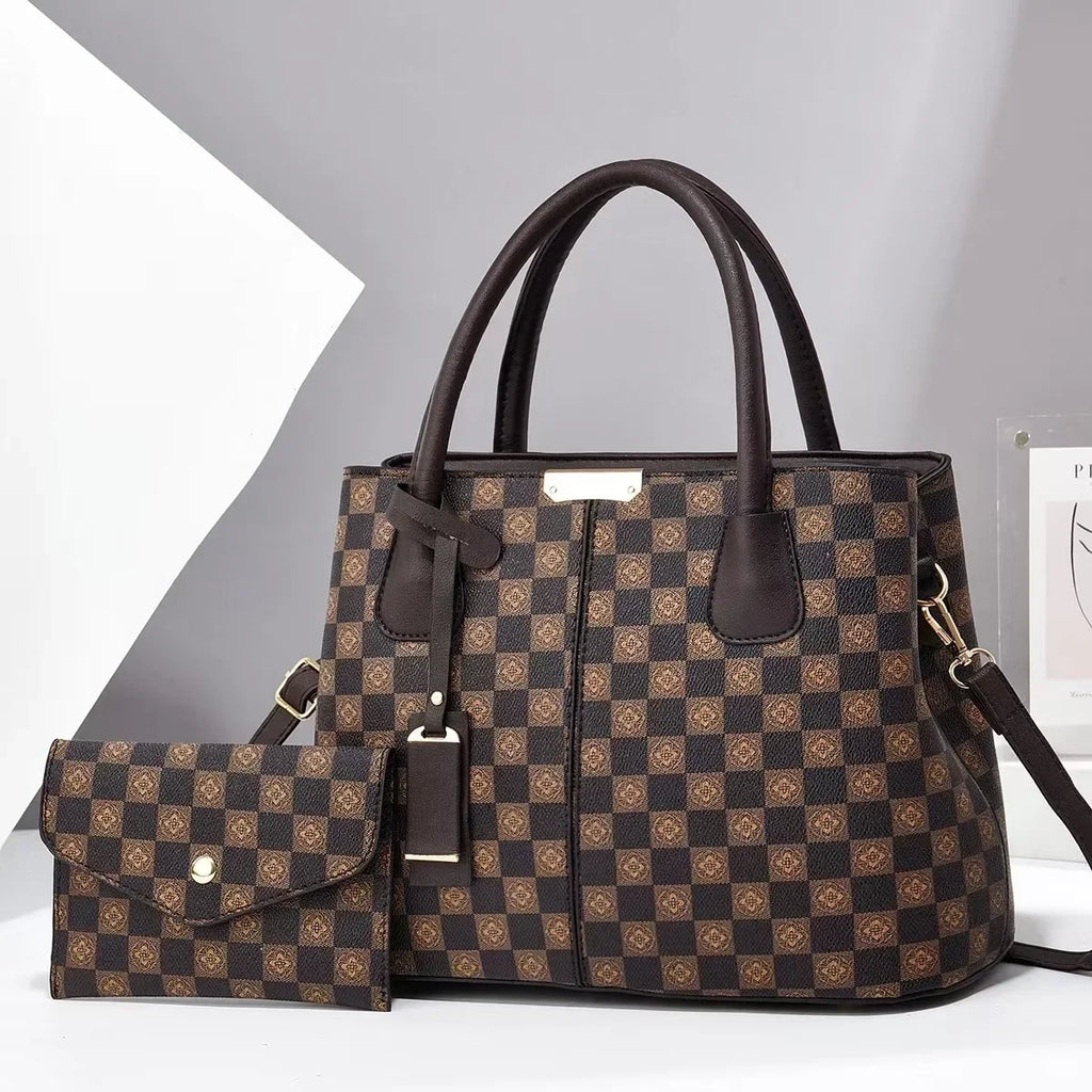 Stylish and simple mother and child bag, women's handbag, large-capacity shoulder crossbody two-piece set, women's bag