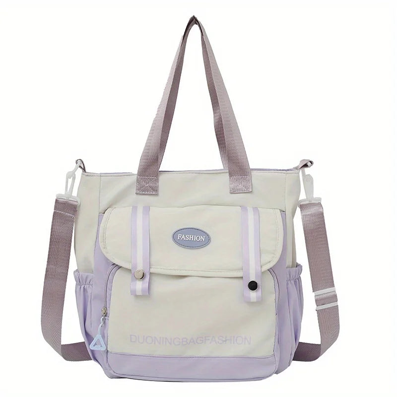 Large Capacity Harajuku College Canvas Single Shoulder Bag - Stylish Women's Japanese Style Handbag for Carrying Books