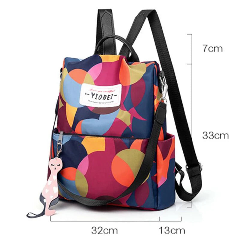 Quality Waterproof Oxford Backpack, Women High Capacity Anti-theft Travel Daypack, Casual Rucksack, Multi-use Shoulder Bags