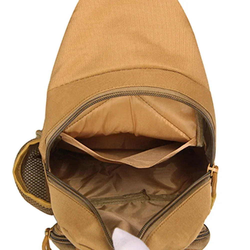 Small Outdoor Tactical Camouflage Kettle Chest Bag Men's Hiking Backpack Nylon Hunting Fishing Camo Hiking Shoulder Bag