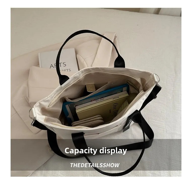 Nylon Handbag Women Campus Student Tote School Bag, Teen Girls Handbags Messenger Bag, Oxford Waterproof Shoulder Crossbody Bags
