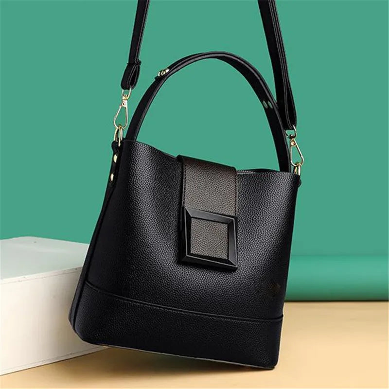 Simple Bucket Bag, Trendy Top Handle Purse, Women's Fashion Hanbag Shoulder Bag,