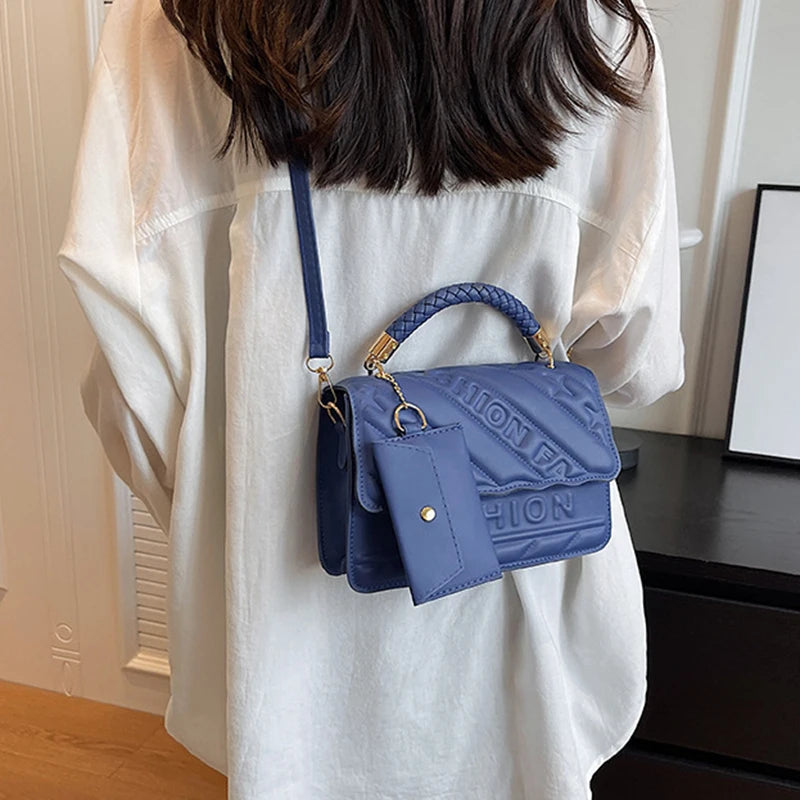Brand Designer Small Crossbody Bags New Fashion Shoulder Bag Quilted PU Leather Ladies Square Handbags