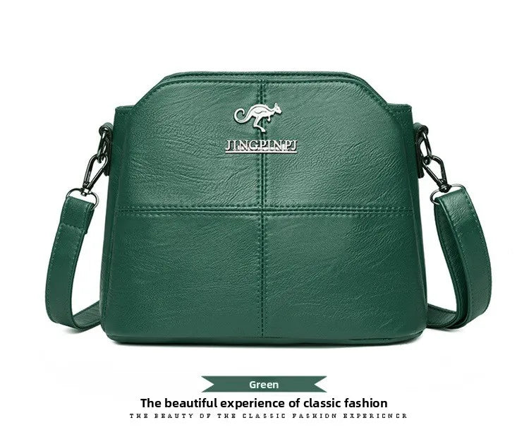 Fashionable Three Interlayer Synthetic Leather Crossbody Bag with Polyester Lining, Stylish Square Single Shoulder Bag for Women