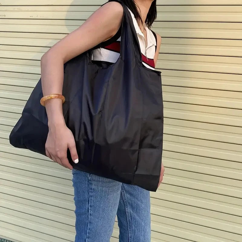 Versatile Folding Shopping Bag, Large Capacity Travel Tote Bag, Waterproof Shoulder Storage Bag,Fashion Reusable Grocery Bag