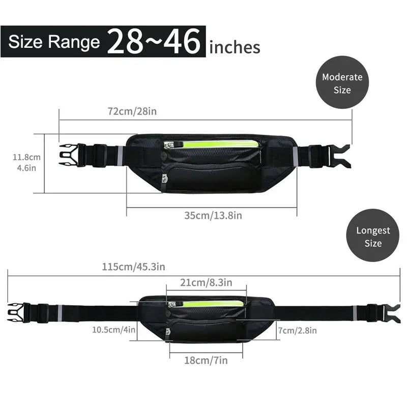 Sport Trail Running Belt Waist Bag Hydration Jogging Pouch Water Bottle Fanny Pack Men Women Gym Fitness Cycling Money Belt Bags