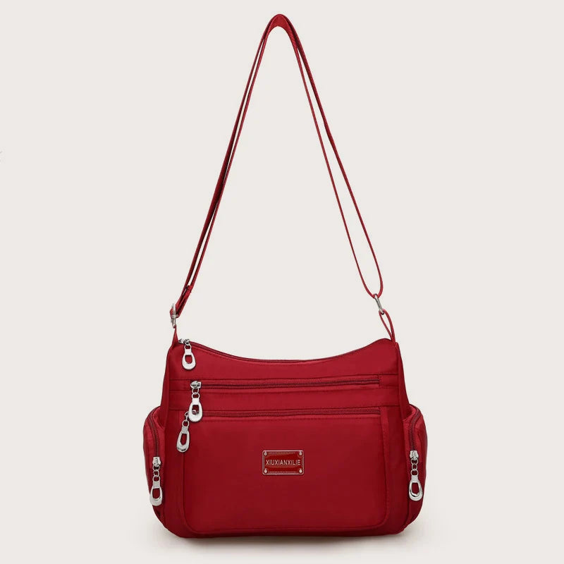 Multi-layer Nylon Shoulder Bag, Waterproof Multi-pocket Zipper Bag, Lady Messenger Bag ,Designer Crossbody Bag