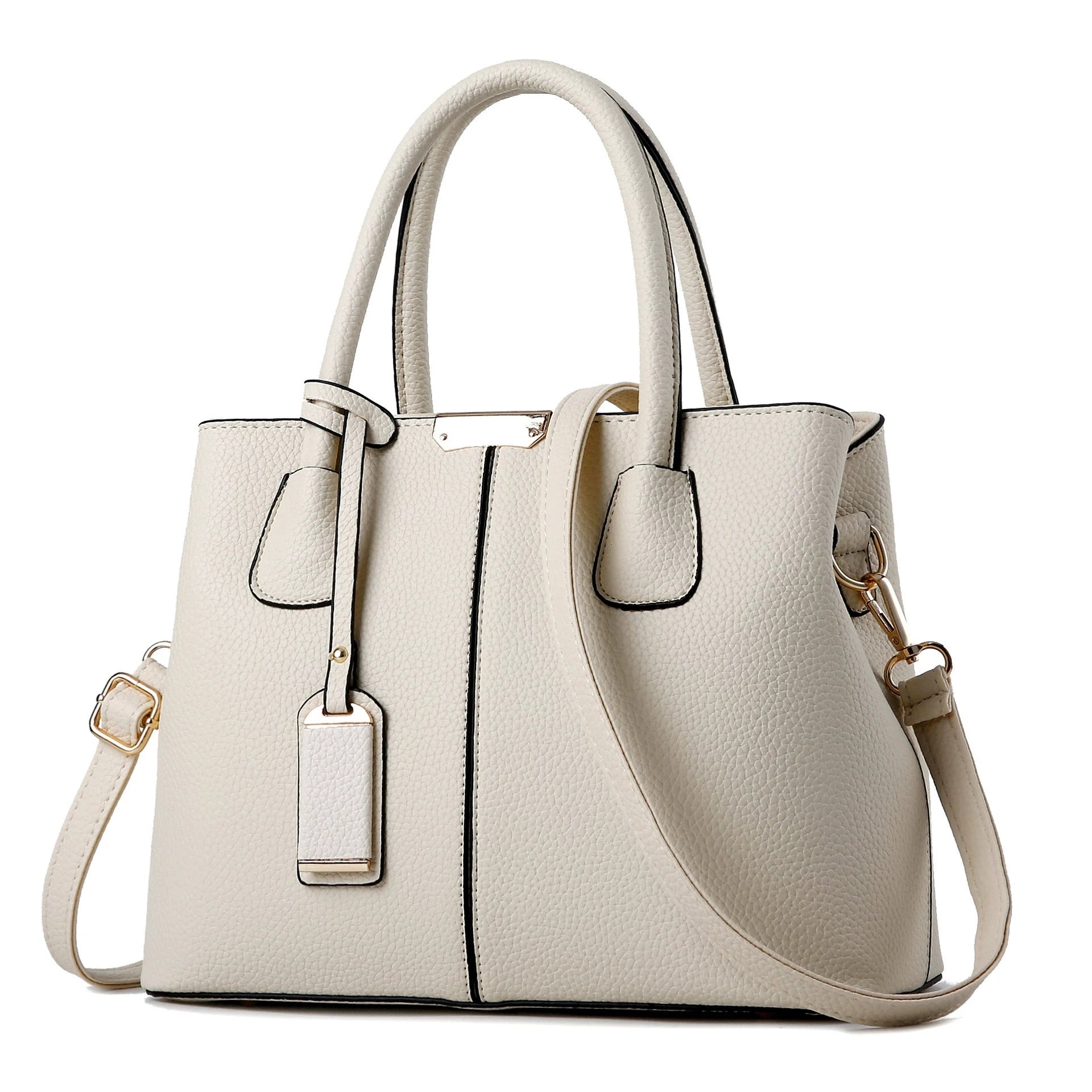 Shaping PU Leather Handbag, Stylish Versatile Tote Shoulder Bag, Large Capacity Crossbody Bag with Adjustable Straps,Zip Closure