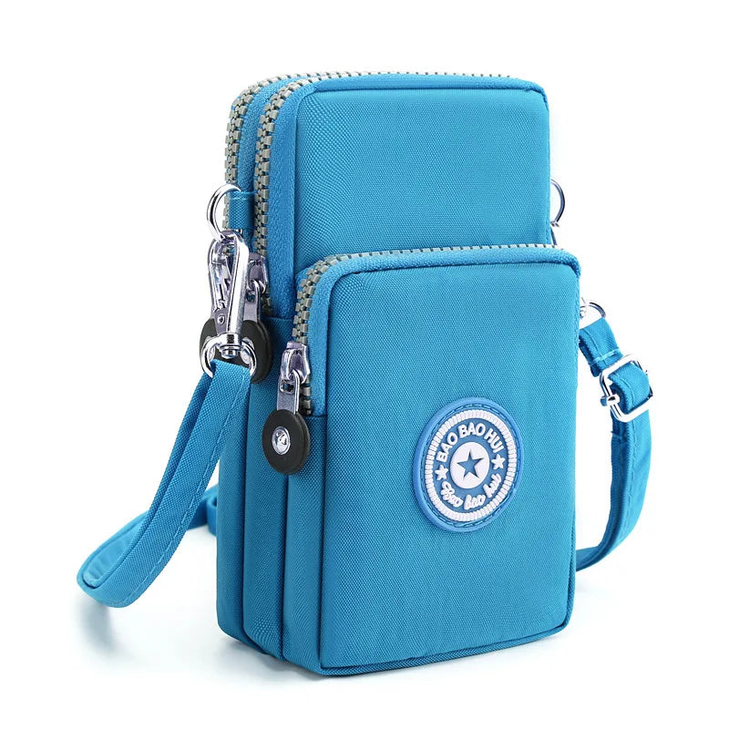 Sports Arm Bag, Women Mobile Phone Bag Running Messenger Purse Wallet, Women's Shoulder Cross Body Bags Multi Layer Zipper Pouch