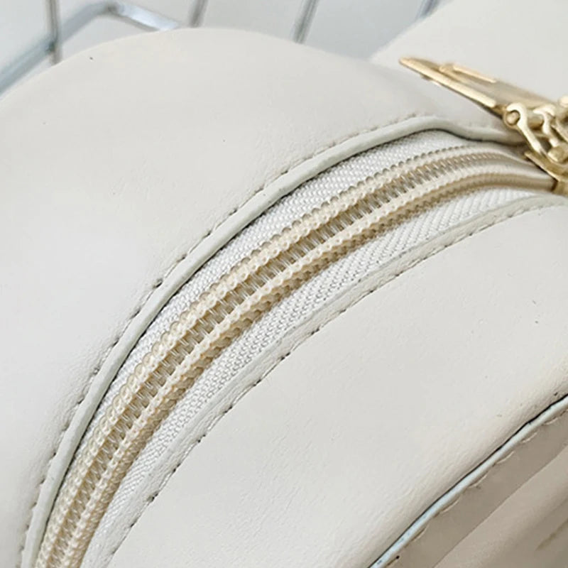 Fashion Heart Shape Crossbody Bags For Women New Solid Color PU Leather Shoulder Bag Casual Ladies Handbags Designer Female Bags