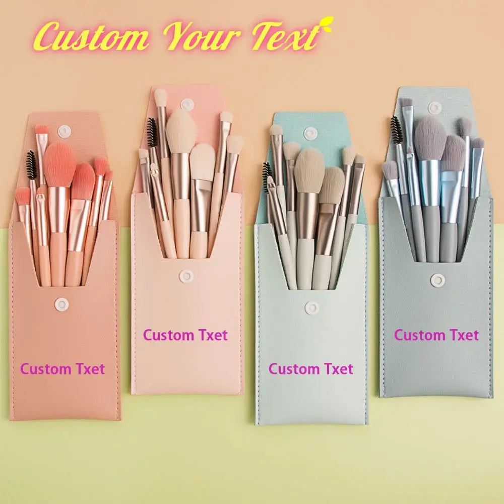 Customized Personalized 8 Piece Makeup Brush Set Portable Makeup Storage Bag Concealer Foundation Brush High Quality And Durable
