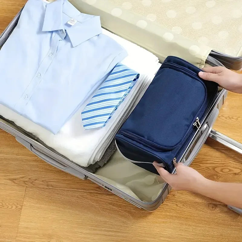 Leather Toiletry Bag for Men Women Dopp Kit Mens Hanging Toiletry Bag Travel Toiletry Bag for Traveling Large Cosmetic Bag for T