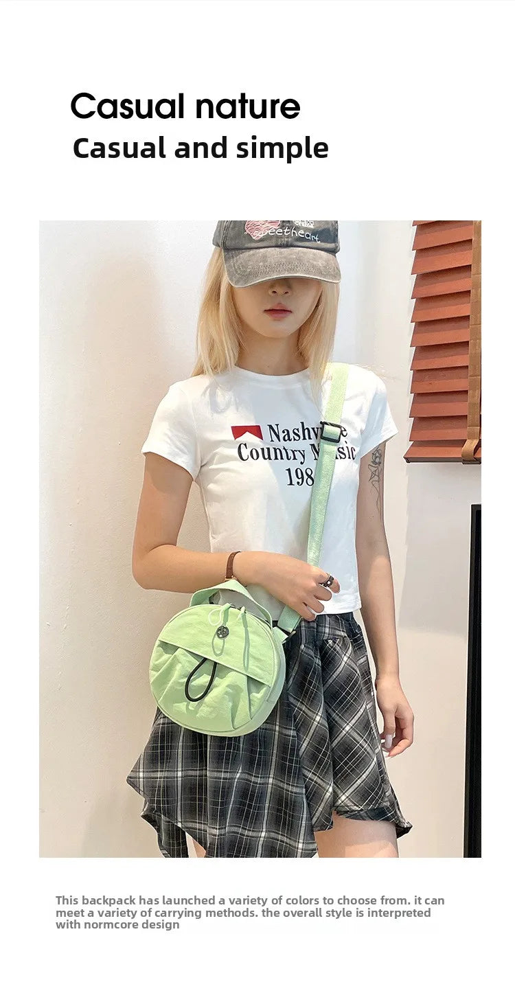 Thickened Waterproof Round Handbag, Single Shoulder Messenger Bag, Versatile Fashion Cross Body Phone Purse Pouch for Going Out